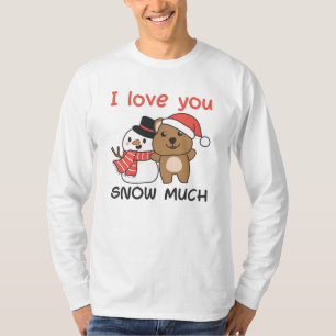 Quokka I Love You Snow Much Snowman Pun T-Shirt