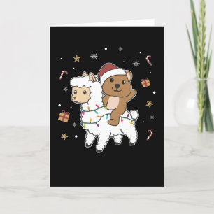 Quokka Llama Christmas Snow Winter Animals Holiday Card