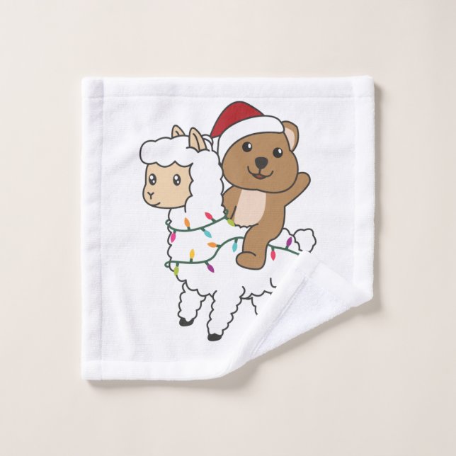 Quokka Llama Christmas Snow Winter Animals Wash Cloth (Wash Cloth)