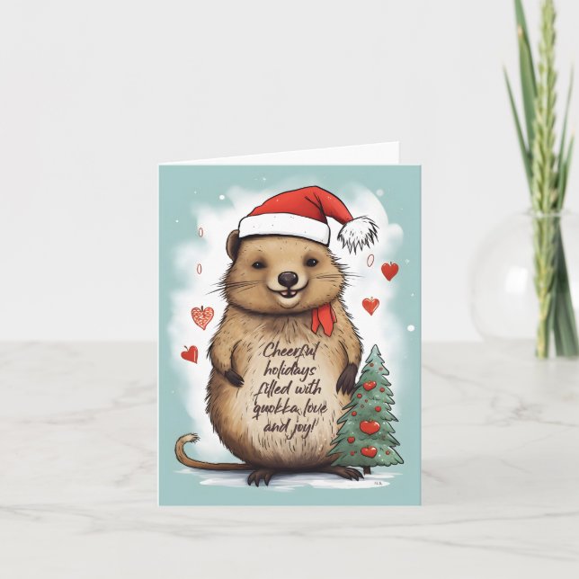 Quokka Love and Joy for Christmas - Card (Front)
