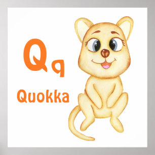 Quokka personalise ABC: Letter Q -Add Your Name Poster