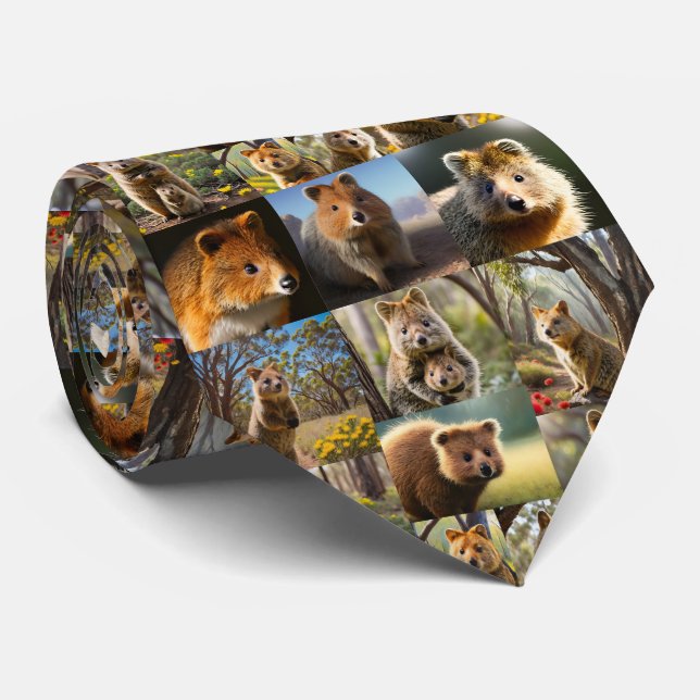 Quokka Photo Collage,  Tie (Rolled)