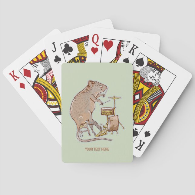 Quokka Playing Drums Playing Cards (Back)