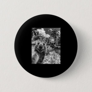 Quokka pool selfie vacation funny animal summer  6 cm round badge