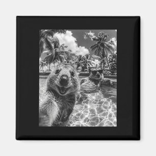 Quokka pool selfie vacation funny animal summer magnet