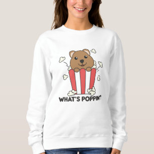 Quokka Popcorn Whats Poppin Funny Sweatshirt