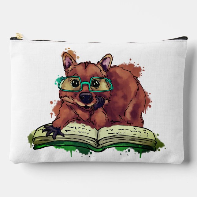Quokka reading book accessory pouch (Front)