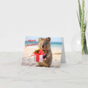 Quokka Selfie at the Beach - Christmas  Card