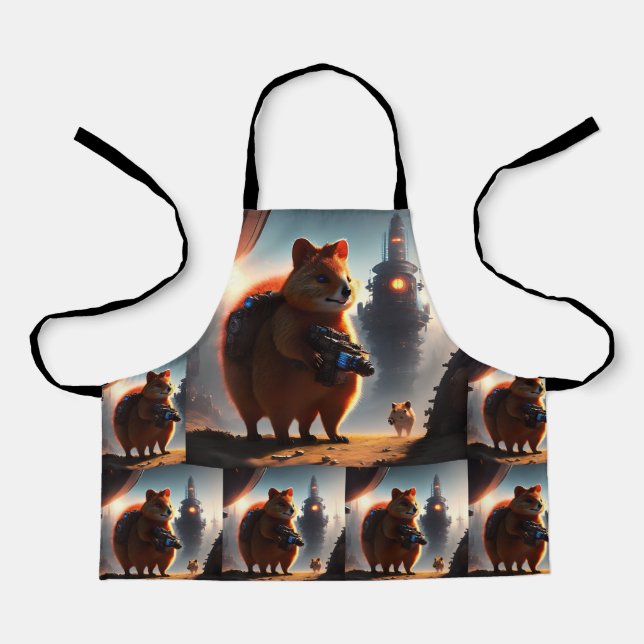 Quokka Solider, Kids Full Print Apron (Front)