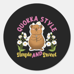 Quokka Style Simple And Sweet Classic Round Sticker