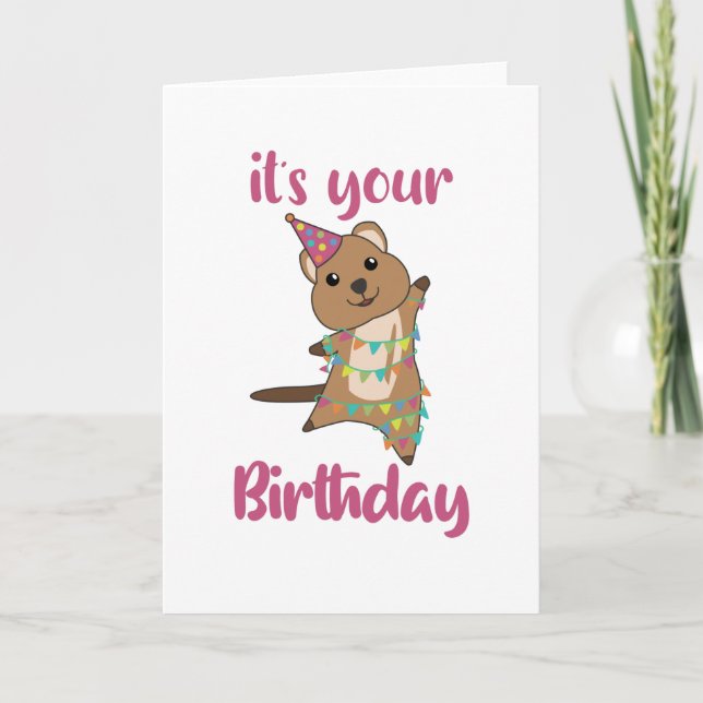 Quokka Wishes Happy Birthday To You Quokkas Card (Front)