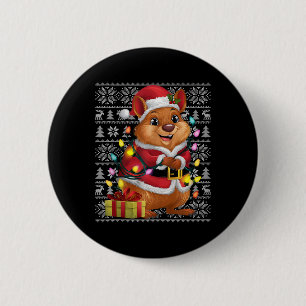 Quokka Xmas Sweater Style Ugly Santa Quokka Christ 6 Cm Round Badge