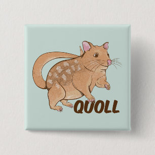 Quoll Australian Marsupial 15 Cm Square Badge