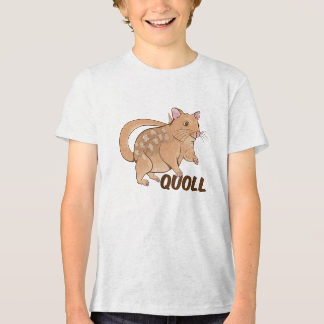 Quoll Australian Marsupial  Tri-Blend Shirt (Front)