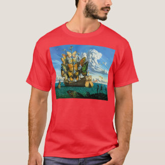 quotDeparture of Winged Shipquot by Vladamir Kush  T-Shirt