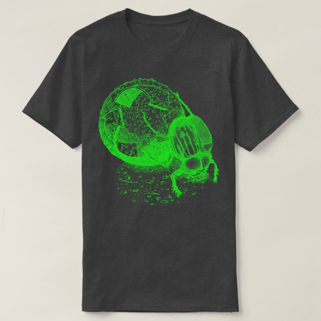 quotDung Beetlequot Lime T-Shirt (Design Front)