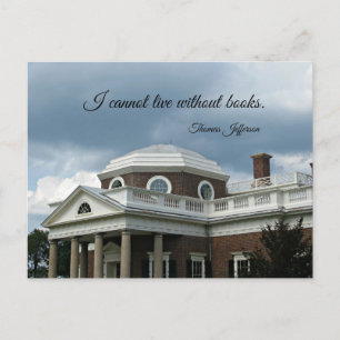 Quote about Books by Thomas Jefferson Postcard