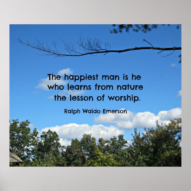 Quote about nature by Emerson. Poster (Front)