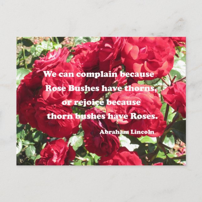 Quote about positive thinking by Abraham Lincoln. Postcard (Front)