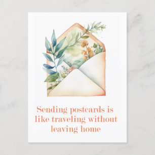 Quote about postcards Postcrossing Watercolor