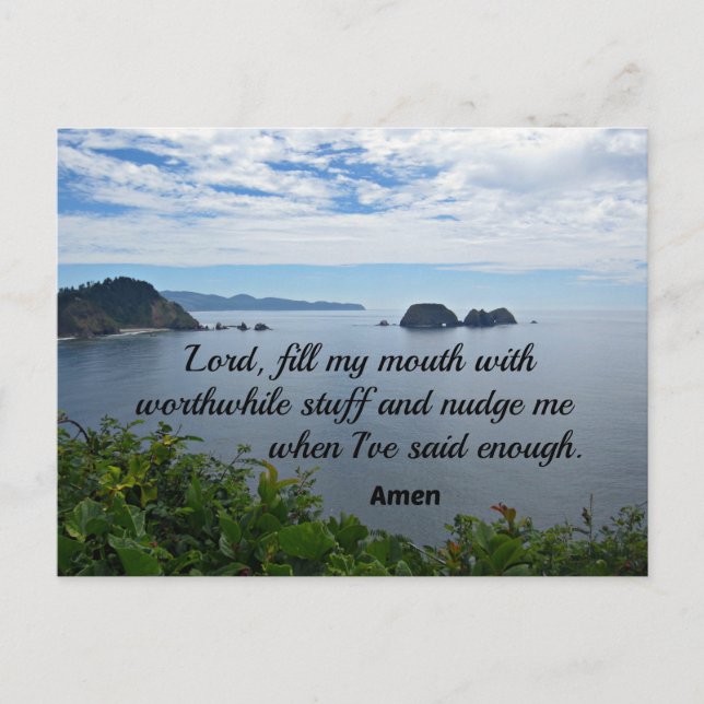 Quote about speaking wisely. postcard (Front)