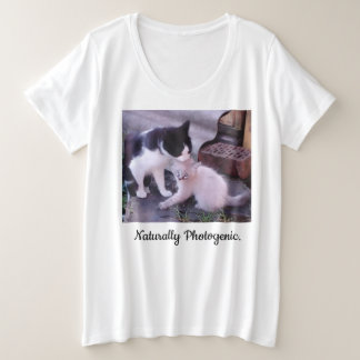 Quote and Cats Funny Photo Front, Back Heart Paw,  Plus Size T-Shirt