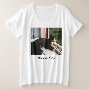Quote and Cats Funny Photo Heart Paw Front & Back Plus Size T-Shirt