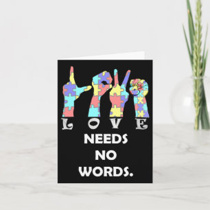 Quote Asl Love Needs No Words  Card