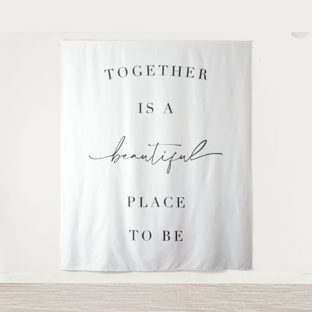 Quote Backdrop Banner Wedding Tapestry (Front)