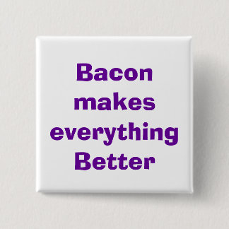quote, bacon 15 cm square badge