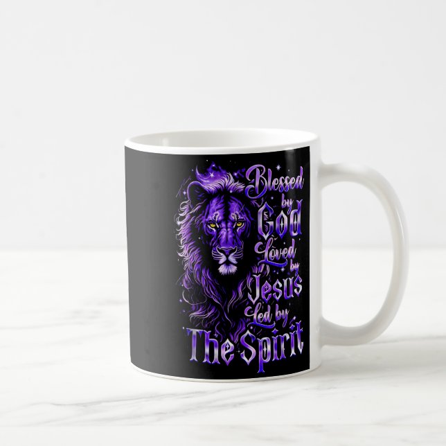 Quote Blessed By God Loved By Jesus Led By The Sri Coffee Mug (Right)