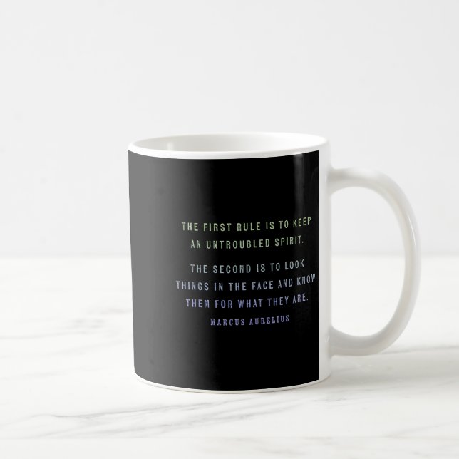 Quote By Marcus Aurelius Stoic, Mindset Motivation Coffee Mug (Right)