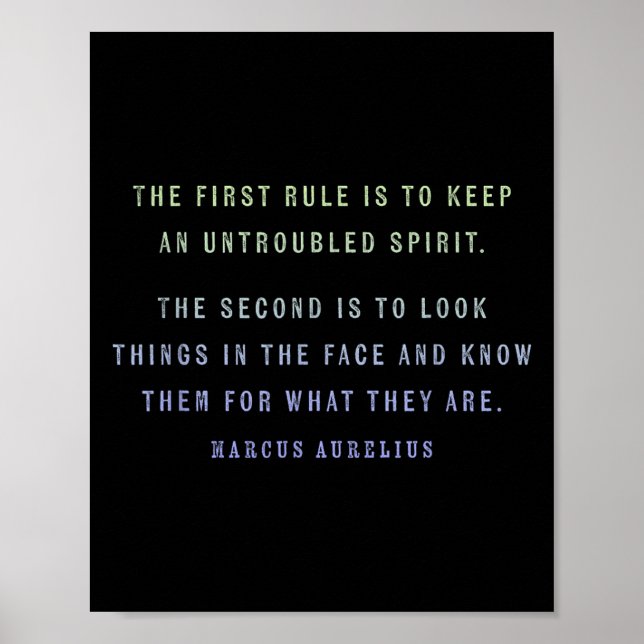 Quote By Marcus Aurelius Stoic, Mindset Motivation Poster (Front)