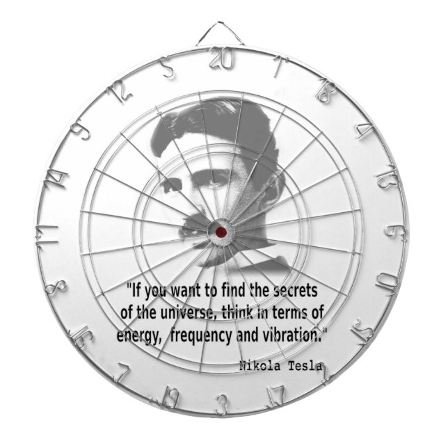 Quote By Nikola Tesla Dartboard (Front)