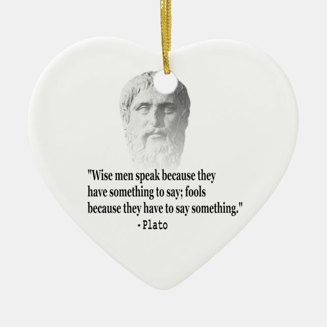 Quote By Plato Ceramic Tree Decoration (Front)