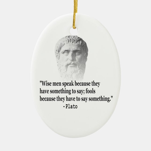 Quote By Plato Ceramic Tree Decoration (Front)