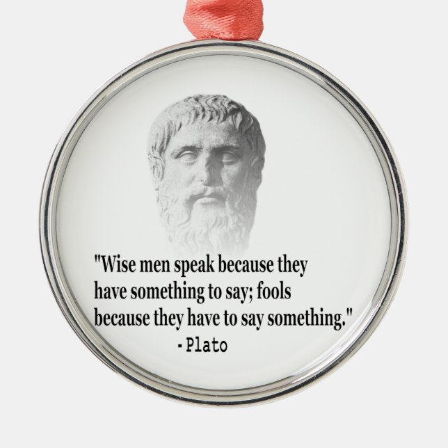 Quote By Plato Metal Tree Decoration (Front)