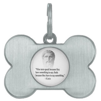 Quote By Plato Pet Tag