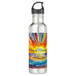 Quote Colorful Sunset over the Water Watercolor   710 Ml Water Bottle