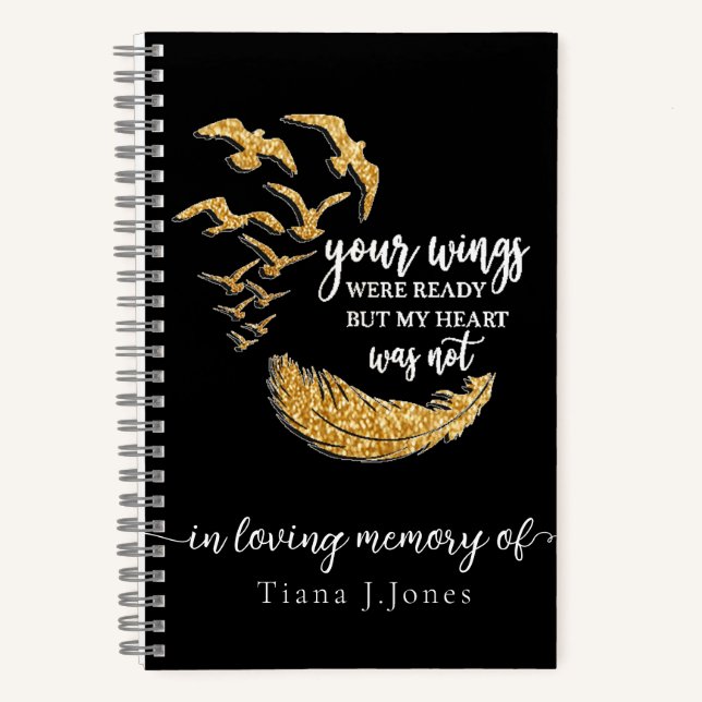Quote Elegant Mum Memorial Grief Sympathy Notebook (Front)