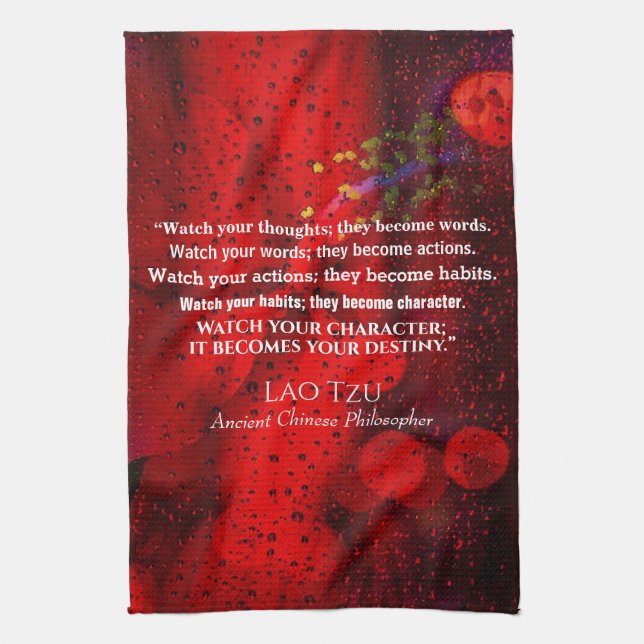 Quote from ancient Chinese philosopher Tea Towel (Vertical)