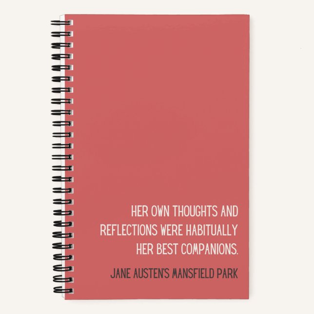Quote from Mansfield Park by Jane Austen Journal (Front)