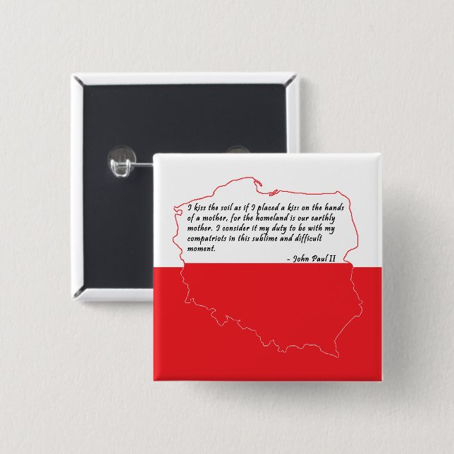 Quote From Pope John Paul II 15 Cm Square Badge (Front & Back)