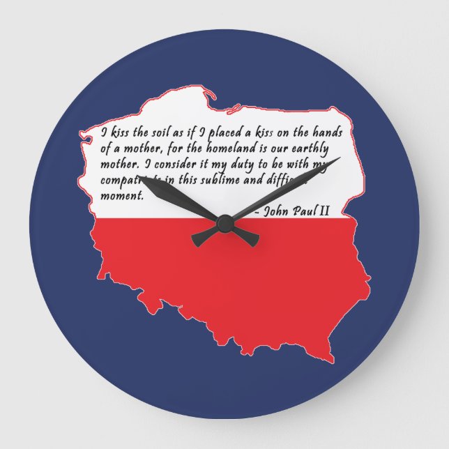 Quote From Pope John Paul II Large Clock (Front)