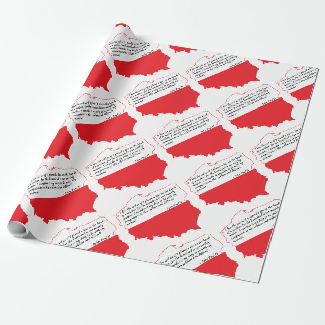Quote From Pope John Paul II Wrapping Paper (Unrolled)