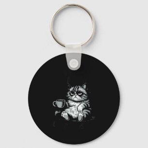 Quote funny cat here awake don't push animal love key ring