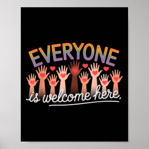 Quote Idaho Mens Womens Teacher Everyone Is Welcom Poster