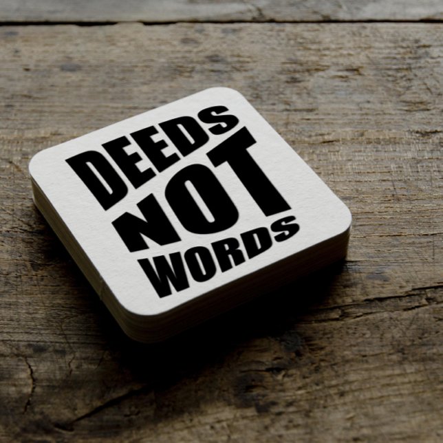 Quote Let live black white Square Paper Coaster (Creator Uploaded)