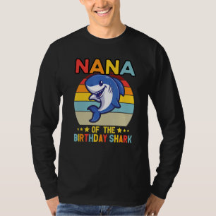 Quote Nana Of The Bday Boy Shark Ocean Matching Fa T-Shirt