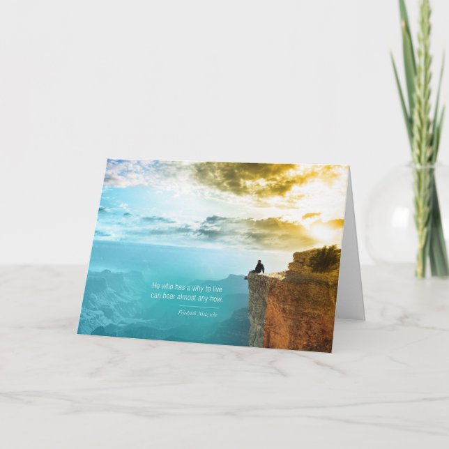 Quote Nietzsche Why to Live Greeting Card Editable (Front)